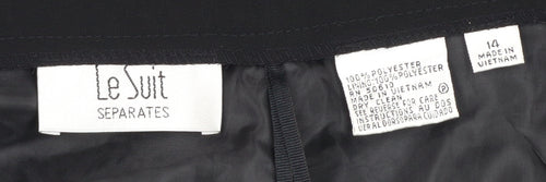 Le Suit Women’s Black Dress Pants Size 14 Wide-Leg Polyester Trousers