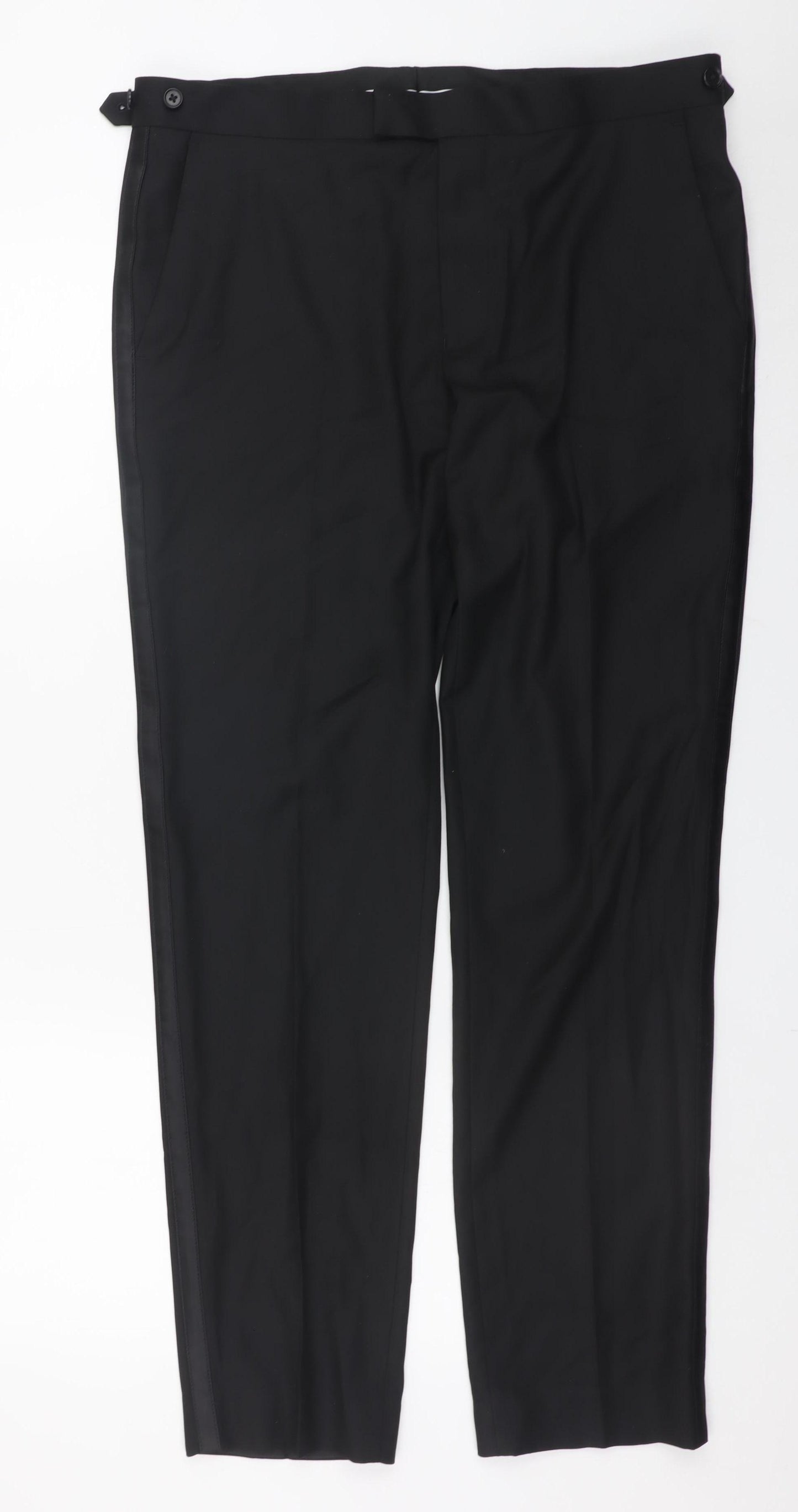 Marks and Spencer Men's Black 34R Formal Dress Trousers