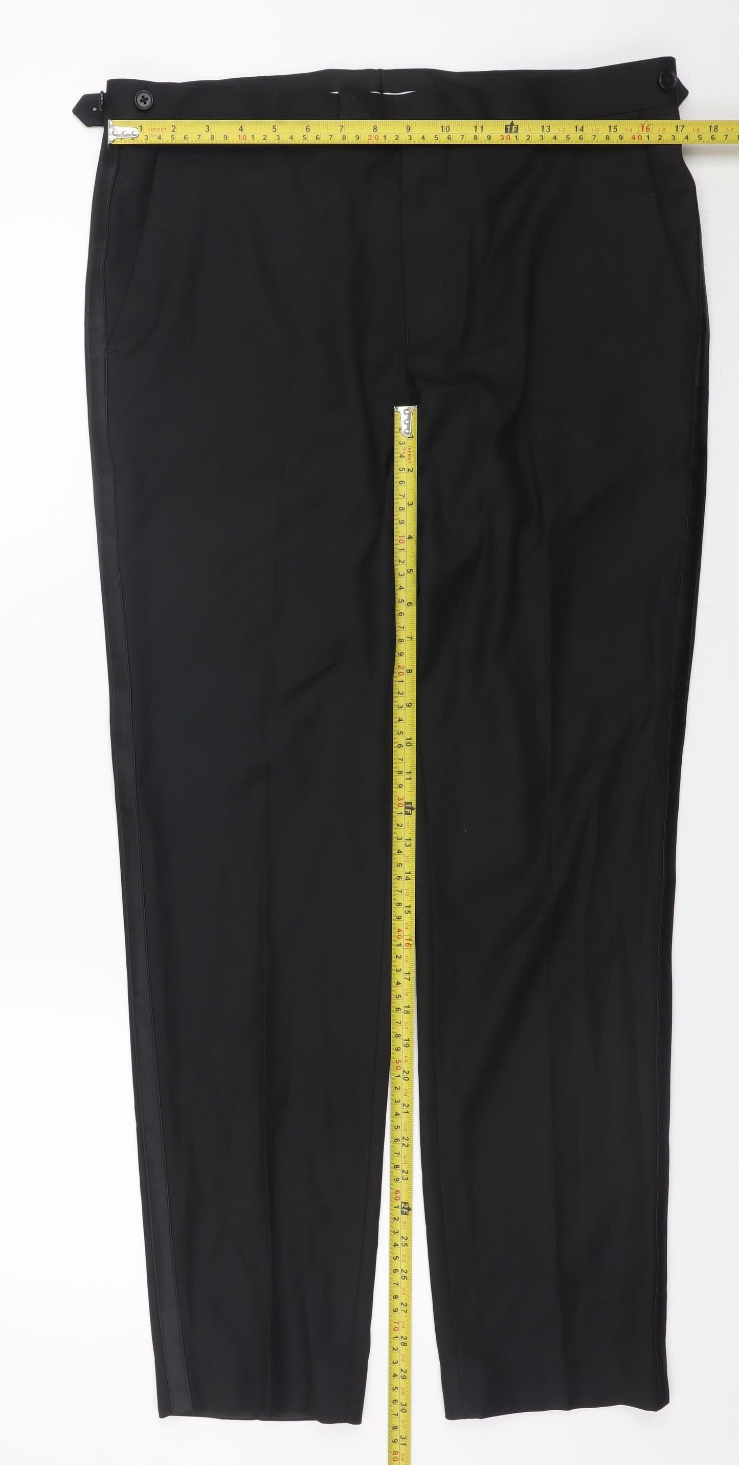 Marks and Spencer Men's Black 34R Formal Dress Trousers