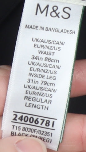 Marks and Spencer Men's Black 34R Formal Dress Trousers