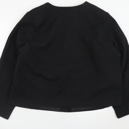Yours Women Black Buttoned Long Sleeve Short Jacket UK 22-24