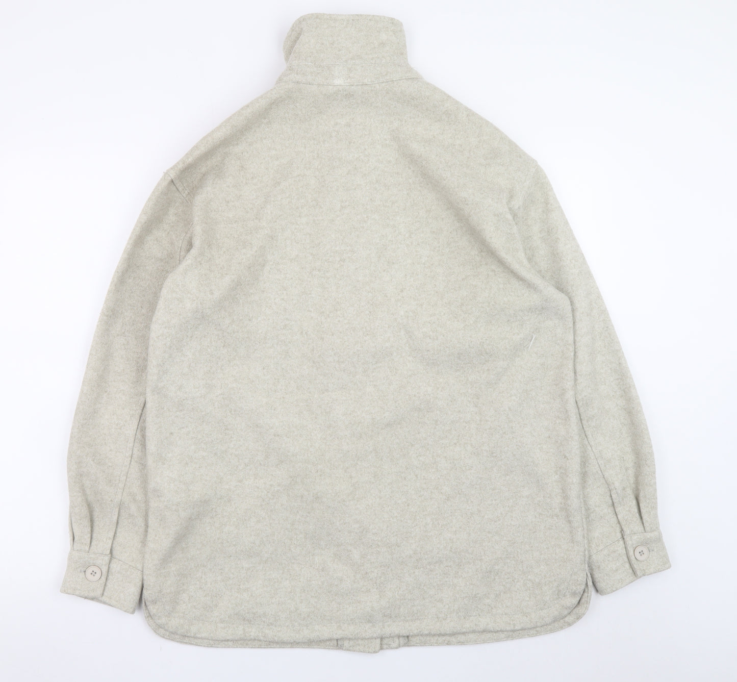 New Look Women Grey Wool-Blend Button Jacket UK 12