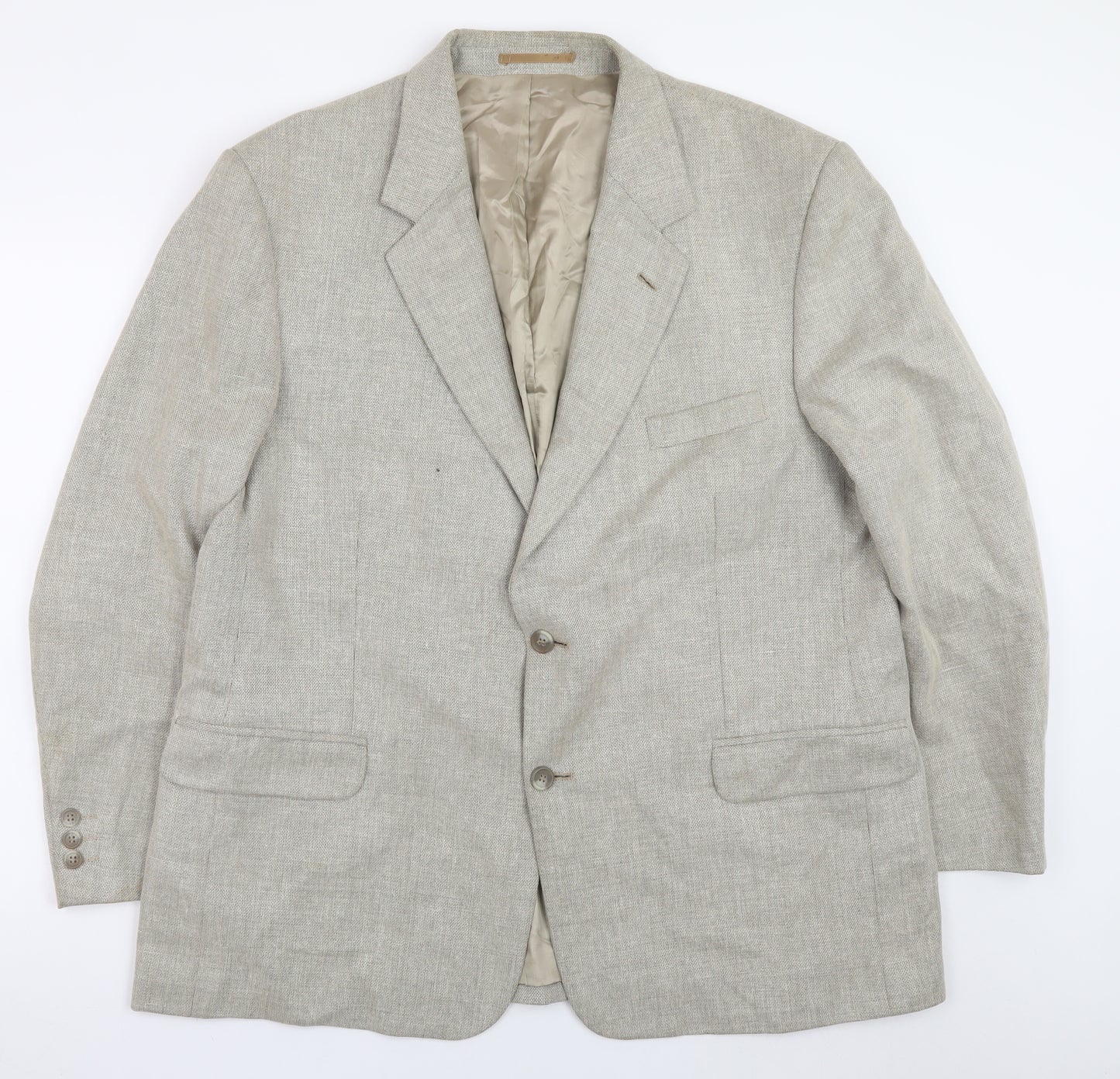 Brook Taverner Womens Beige Wool Blend Blazer Jacket Size 16 Classic Fit