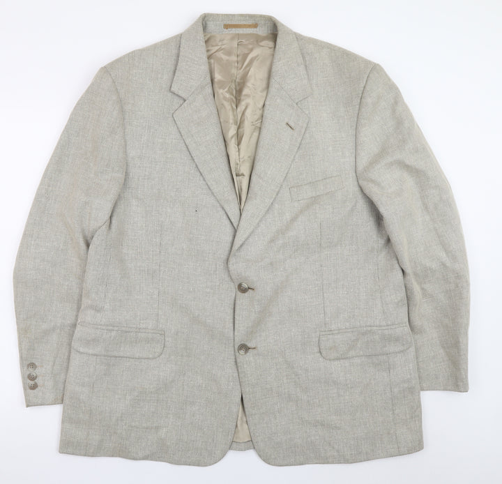 Brook Taverner Womens Beige Wool Blend Blazer Jacket Size 16 Classic Fit