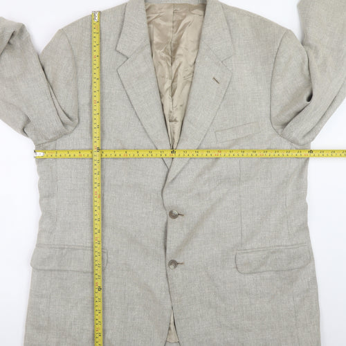 Brook Taverner Womens Beige Wool Blend Blazer Jacket Size 16 Classic Fit