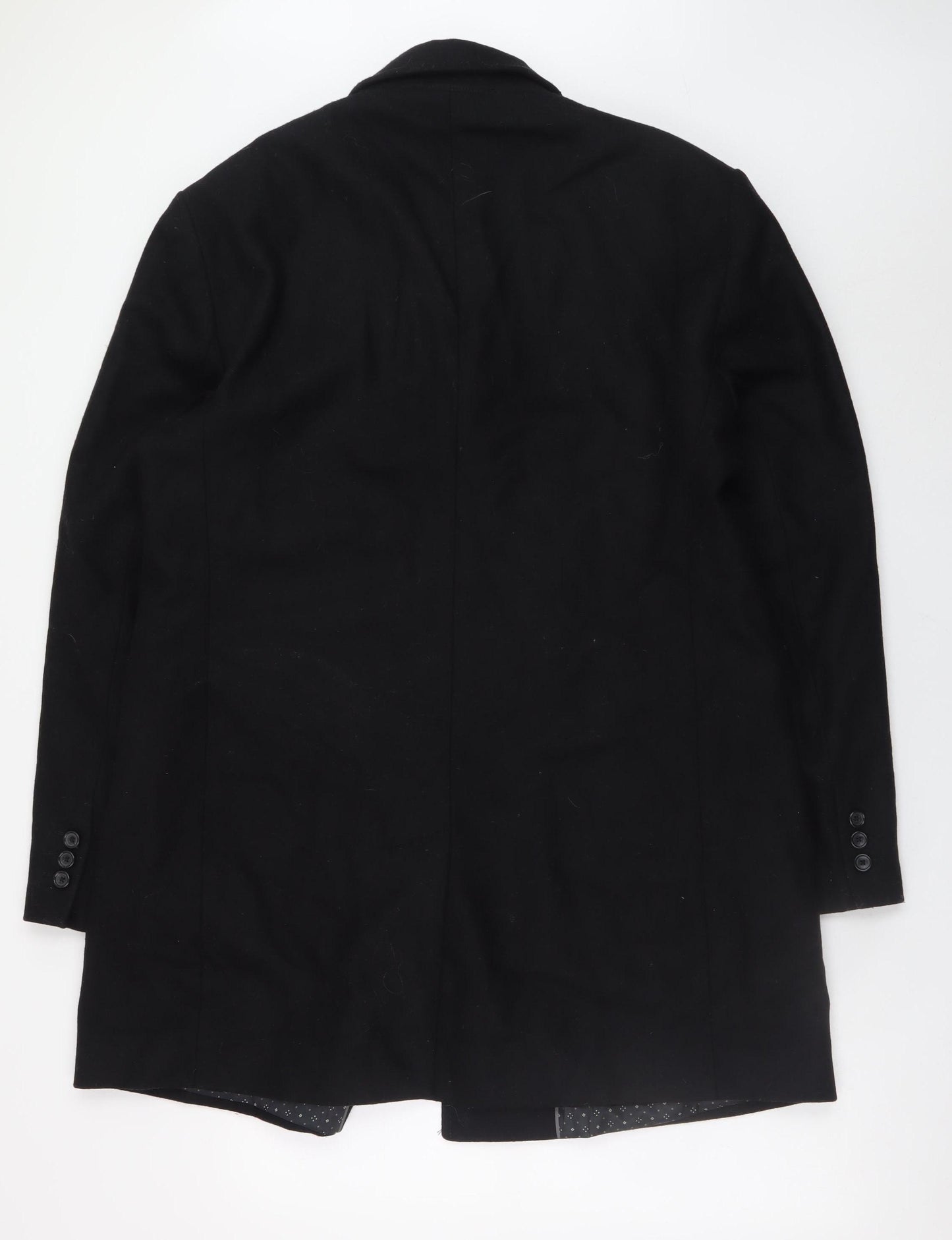 Next Men’s Black Wool Blend Tailored Overcoat XL Classic Formal