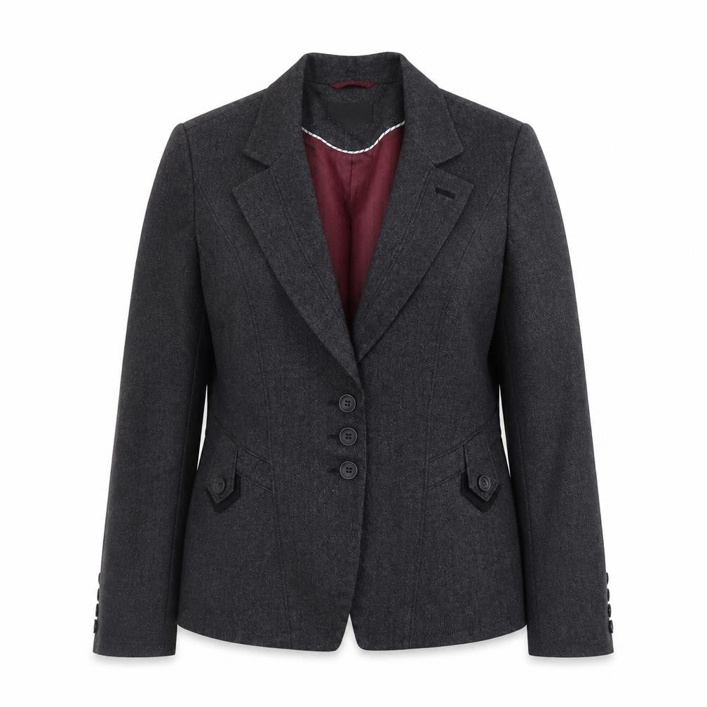 Front view of Next Women's Grey Classic Blazer, size 12, Lined Work Jacket