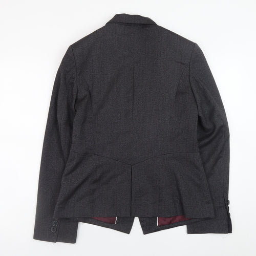 Next Women's Grey Classic Blazer Size 12 Lined Work Jacket