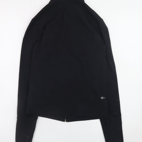 Adidas Womens Black Size 12 Slim Fit Full Zip Sports Jacket