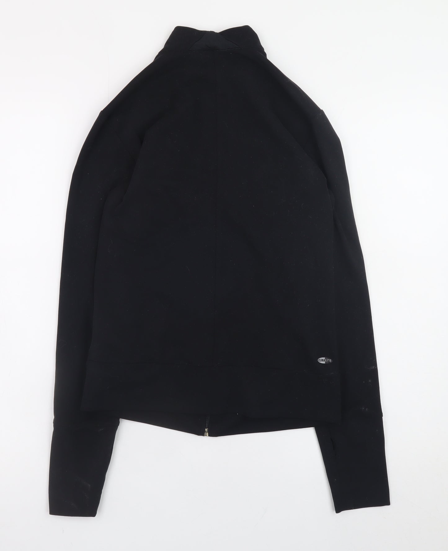 Adidas Womens Black Size 12 Slim Fit Full Zip Sports Jacket