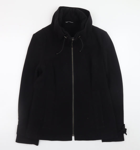 Principles Womens Black Size 14 Full Zip Mid-Length Jacket