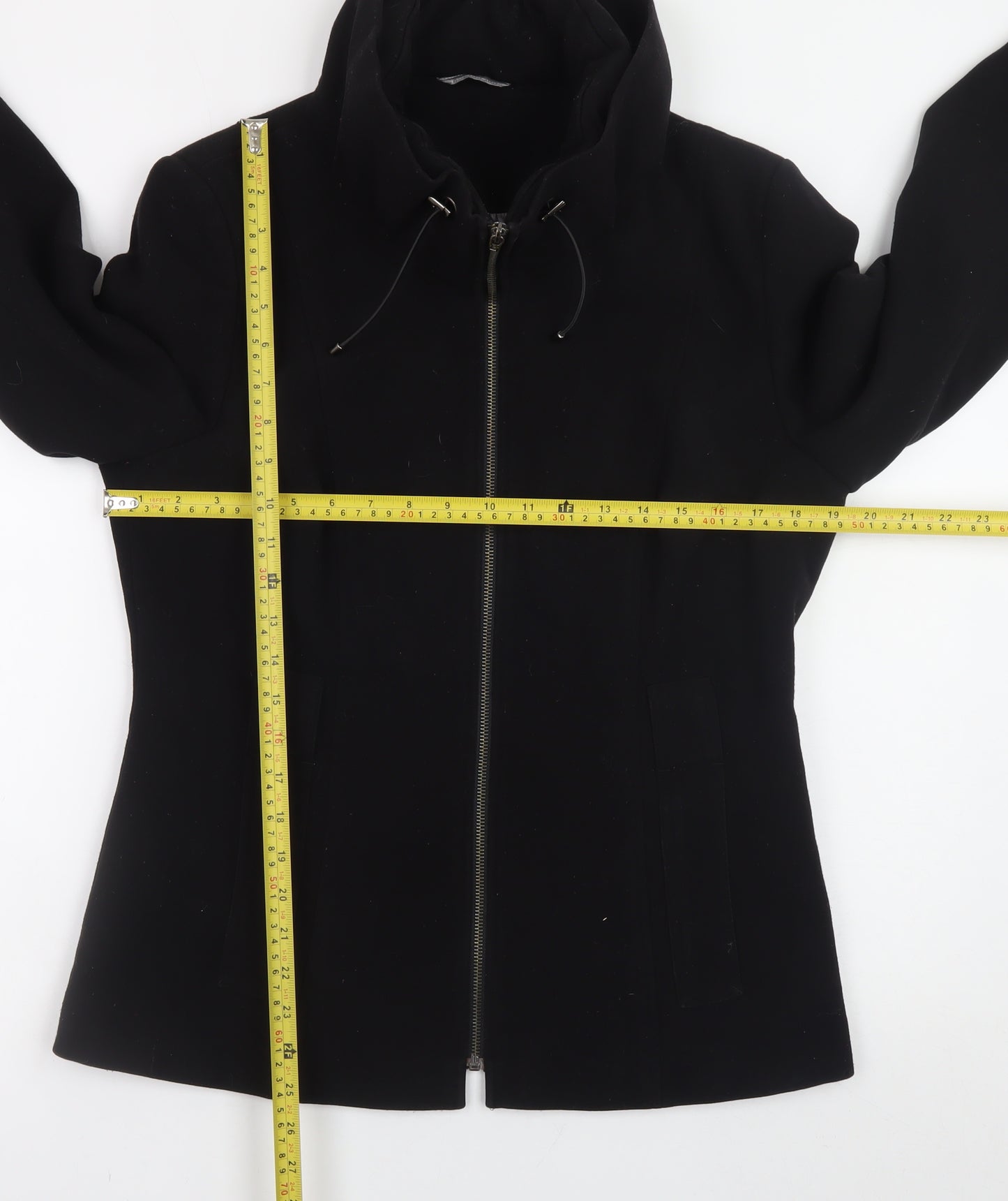 Principles Womens Black Size 14 Full Zip Mid-Length Jacket
