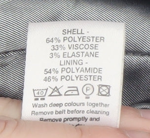 Principles Womens Black Size 14 Full Zip Mid-Length Jacket