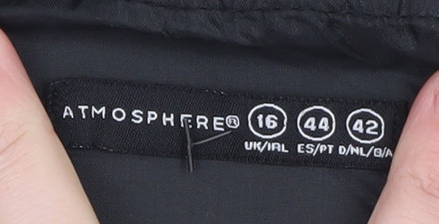 Atmosphere Womens Black Floral Bomber Jacket Size 16 Polyester Lined