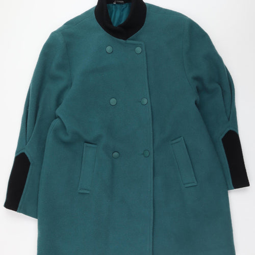 Basler Women's Green Wool Mid-Length Overcoat Size 16