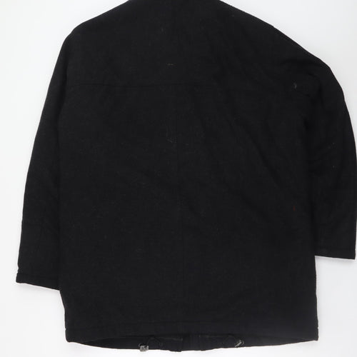 Bugatti Men's Black Wool Cashmere Overcoat 40R Waterproof Classic