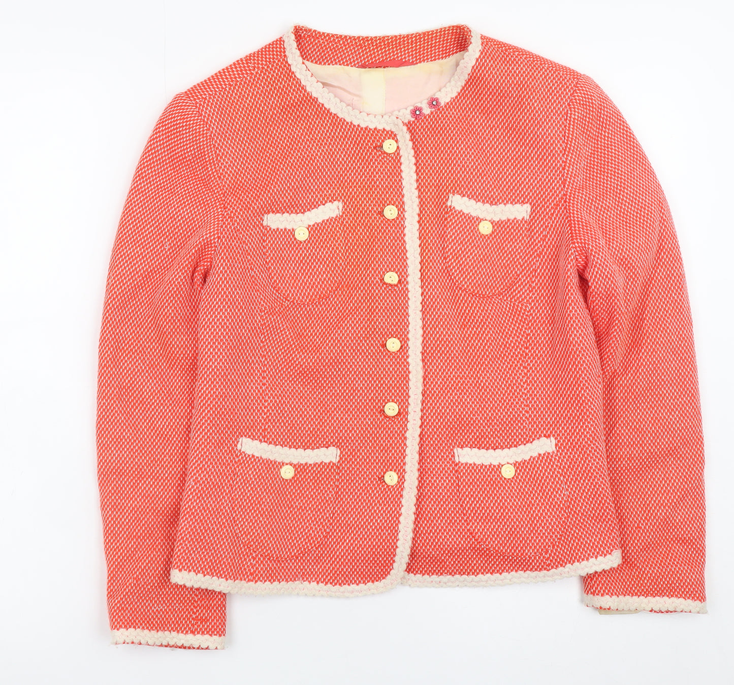 Vintage Women's Pink Tweed Button Blazer Size 12