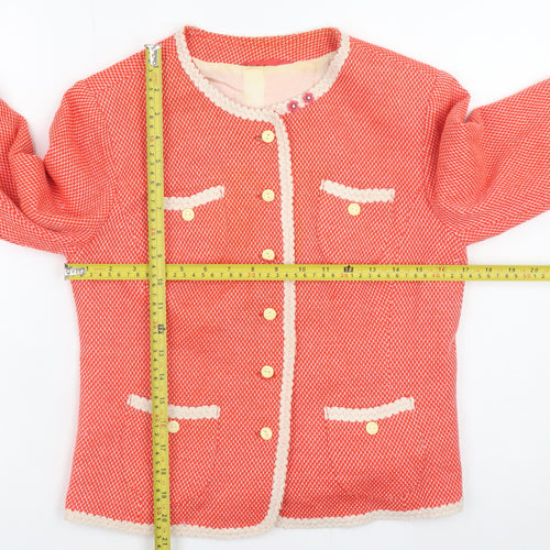 Vintage Women's Pink Tweed Button Blazer Size 12