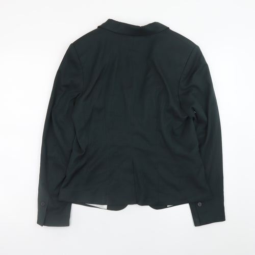 H&M Women Black Blazer UK 14 Classic Single-Breasted Jacket
