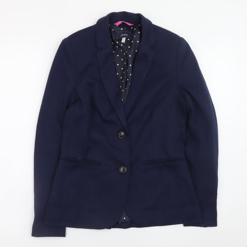 Joules Womens Navy Blue Blazer Size 8 Regular Lined Jacket