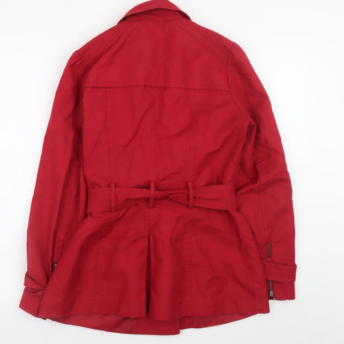 Principles Women's Red Cotton Belted Military Jacket Size 10