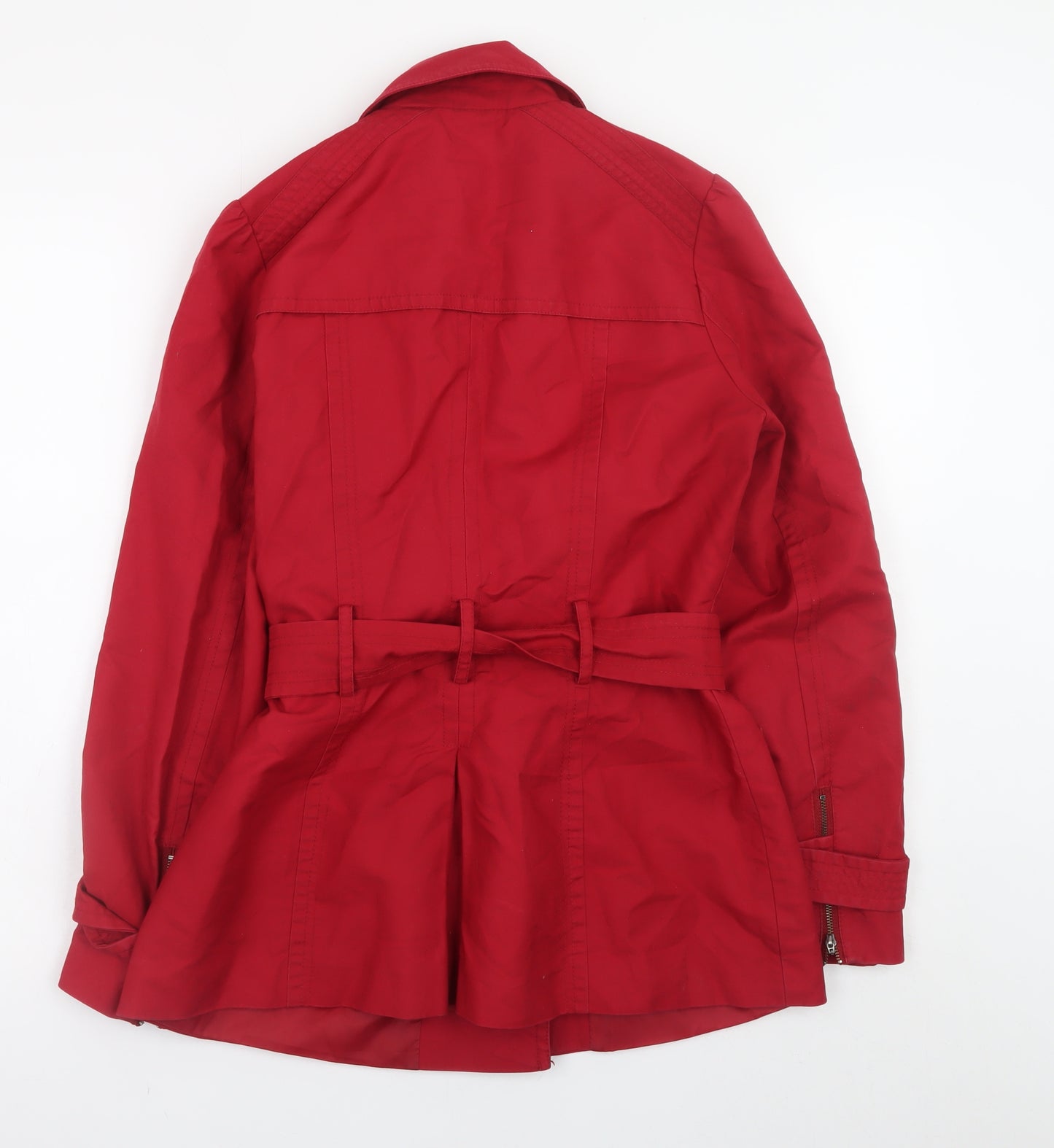 Principles Women's Red Cotton Belted Military Jacket Size 10