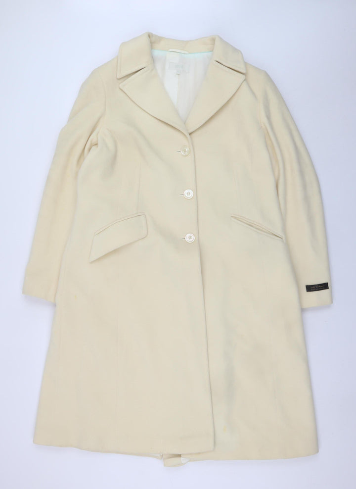 Marks and Spencer Women’s Ivory Long Wool Blend Overcoat Size 18