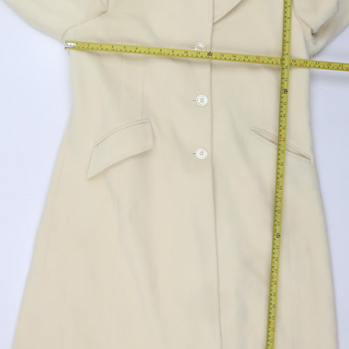 Marks and Spencer Women’s Ivory Long Wool Blend Overcoat Size 18