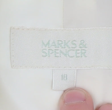 Marks and Spencer Women’s Ivory Long Wool Blend Overcoat Size 18
