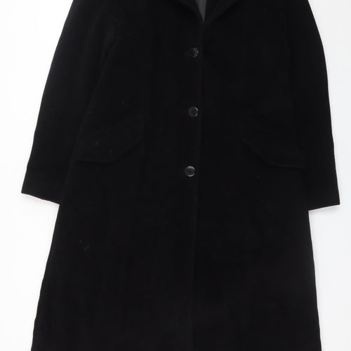 Klass Collection Women's Black Wool Alpaca Long Overcoat Size 14