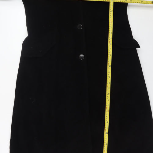 Klass Collection Women's Black Wool Alpaca Long Overcoat Size 14