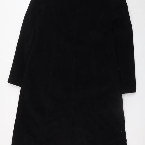 Klass Collection Women's Black Wool Alpaca Long Overcoat Size 14