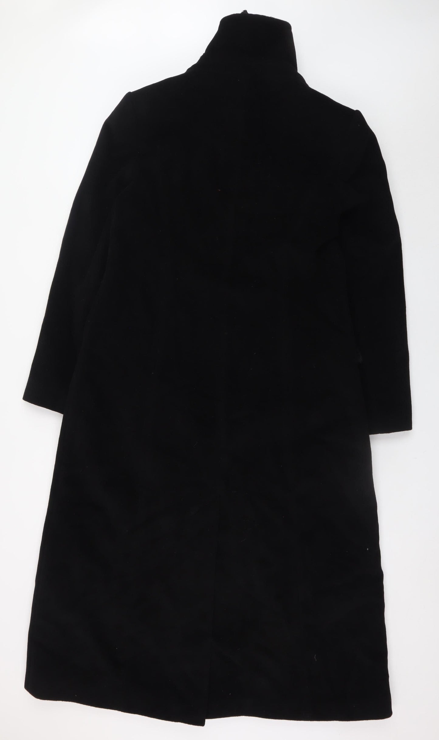 Klass Collection Women's Black Wool Alpaca Long Overcoat Size 14