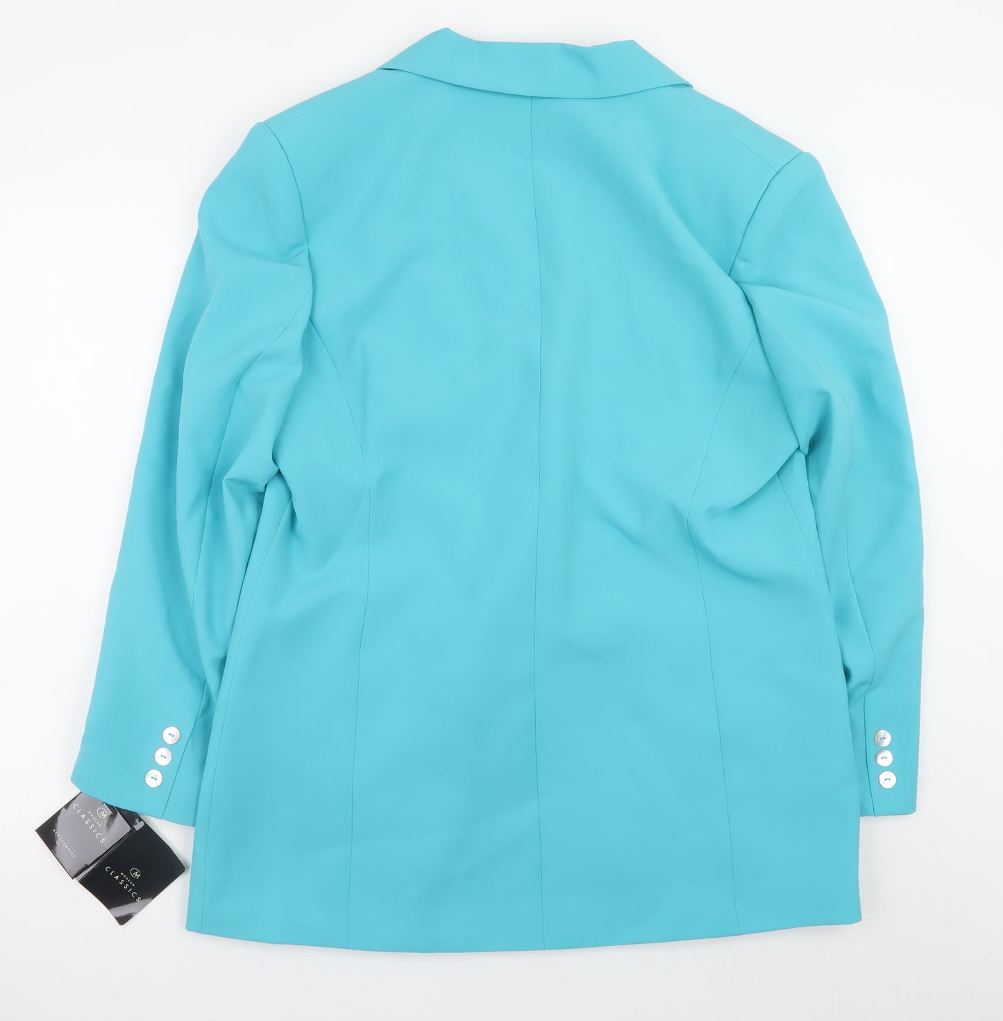 Modern Classics Women Blue Single-Breasted Blazer UK 18 Polyester Lined