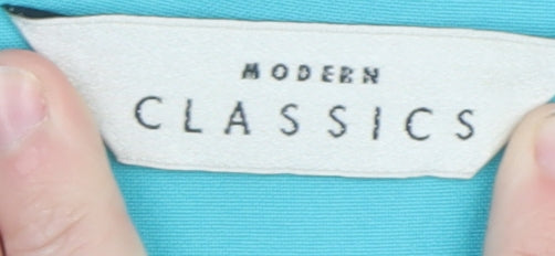 Modern Classics Women Blue Single-Breasted Blazer UK 18 Polyester Lined