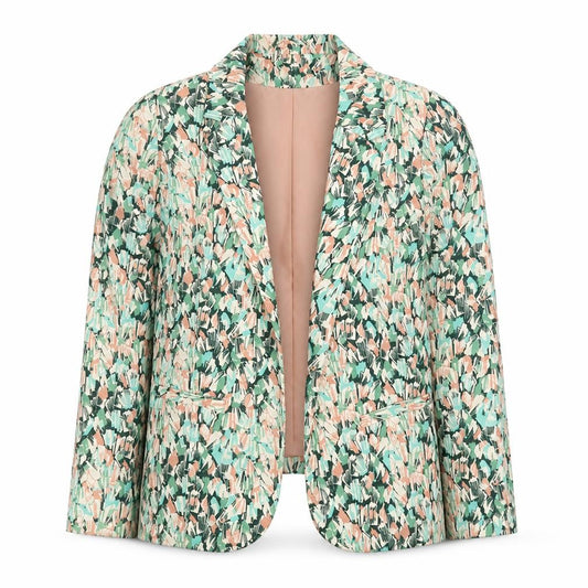 Front view of H&M Women's Multicoloured Blazer, size 8, Lightweight Lined Jacket