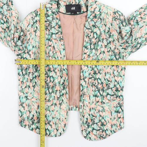 H&M Women's Multicoloured Blazer Size 8 Lightweight Lined Jacket