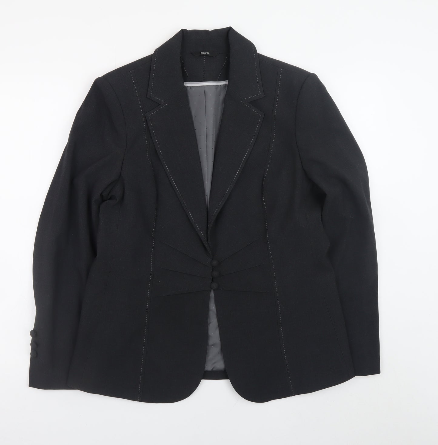 Marks and Spencer Women Black Size 16 Blazer Jacket Workwear