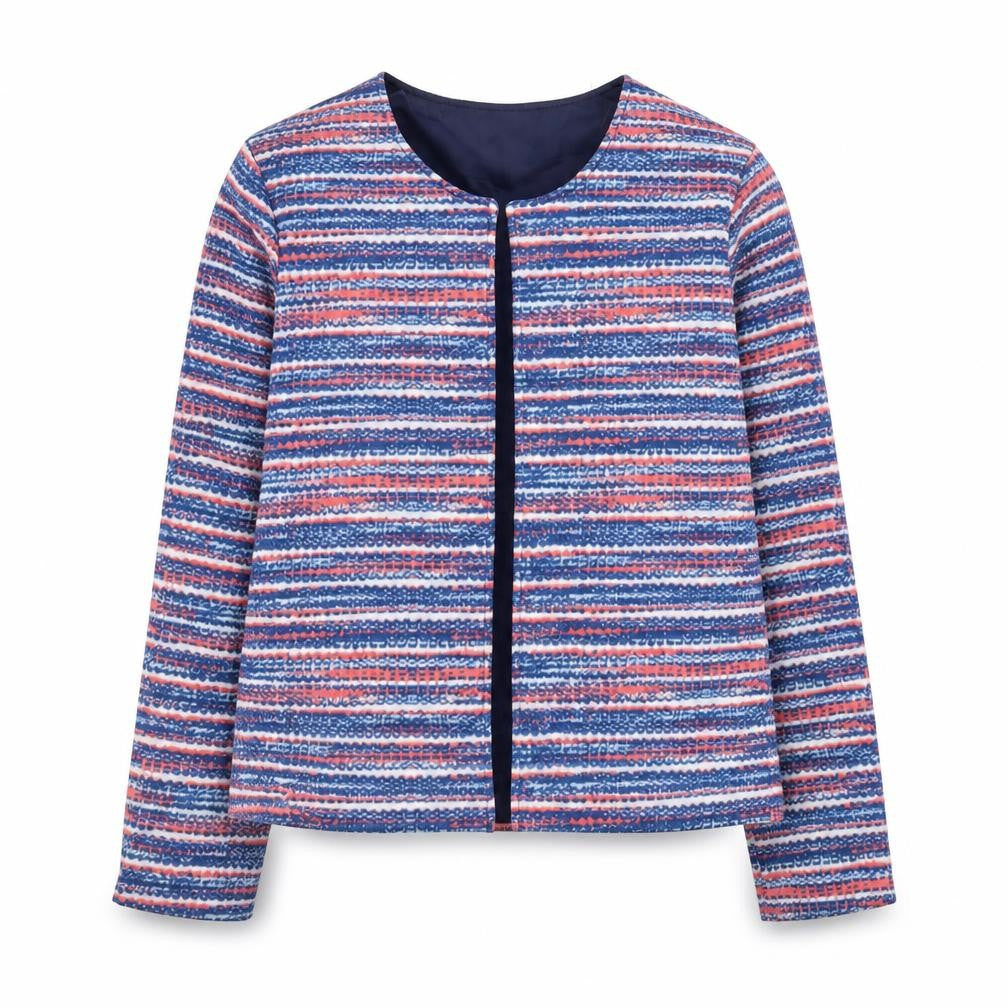 Front view of Anne de Lancay women’s multicoloured striped short jacket m