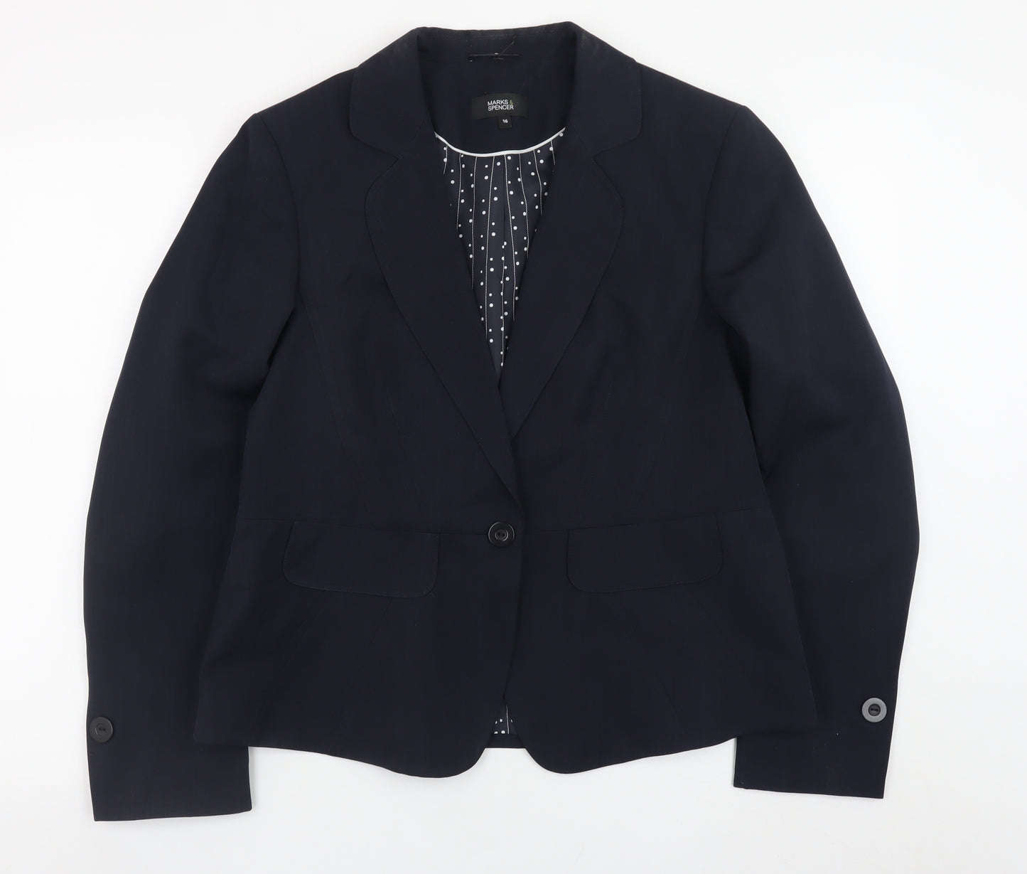Marks and Spencer Women’s Blue Size 16 Blazer Jacket Lined Workwear