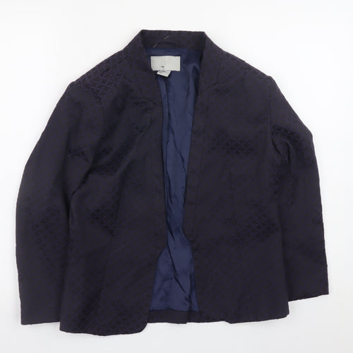 H&M Women Black Cotton Blend Blazer Jacket Size 8