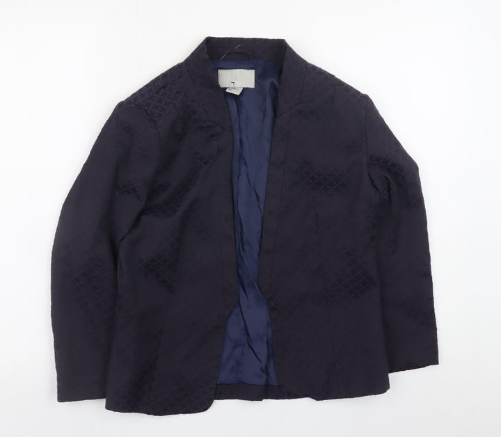 H&M Women Black Cotton Blend Blazer Jacket Size 8