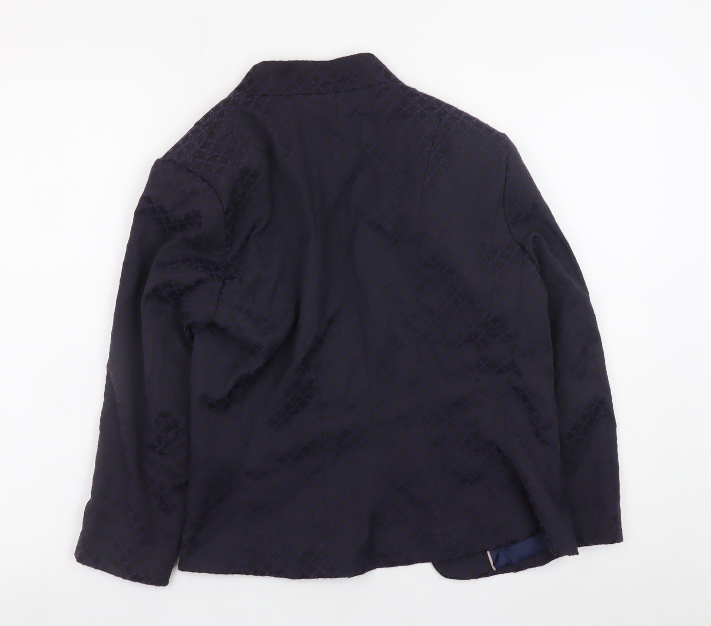 H&M Women Black Cotton Blend Blazer Jacket Size 8