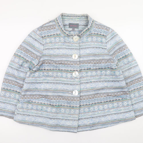 Sahara Womens Multicoloured Tweed Button Jacket Size M