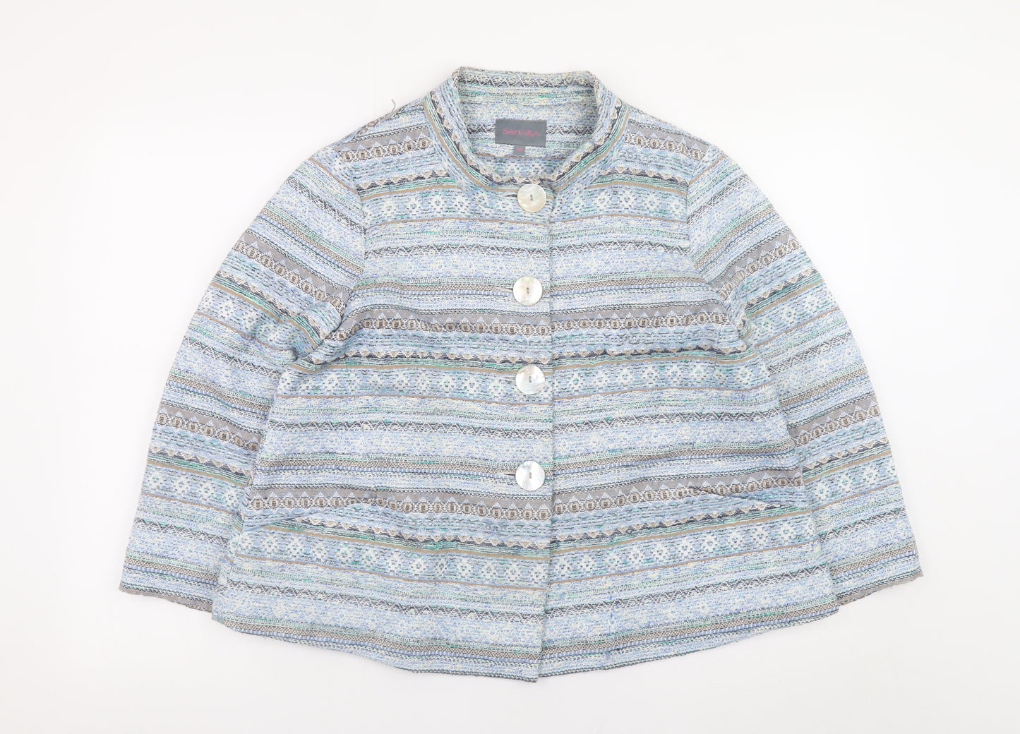 Sahara Womens Multicoloured Tweed Button Jacket Size M