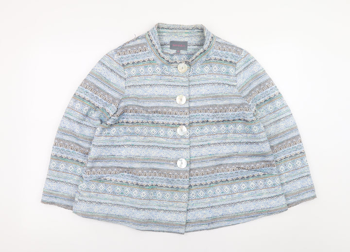 Sahara Womens Multicoloured Tweed Button Jacket Size M
