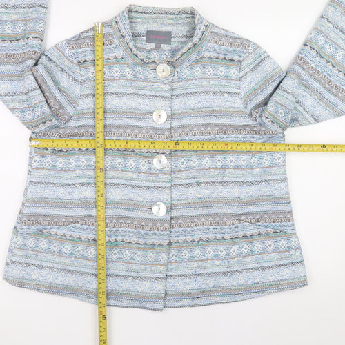 Sahara Womens Multicoloured Tweed Button Jacket Size M