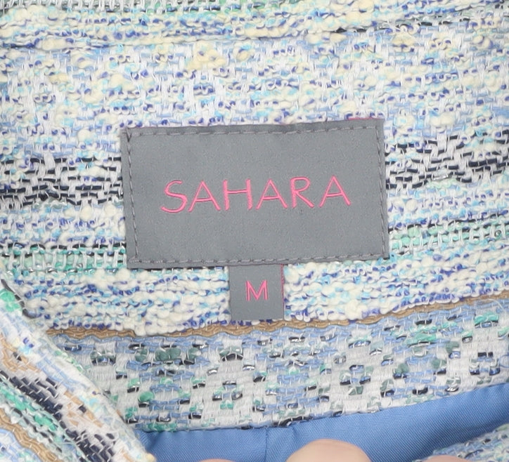 Sahara Womens Multicoloured Tweed Button Jacket Size M
