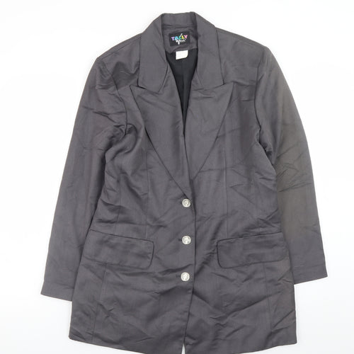 Tally Weijl Women’s Grey Long Blazer Jacket Size 14