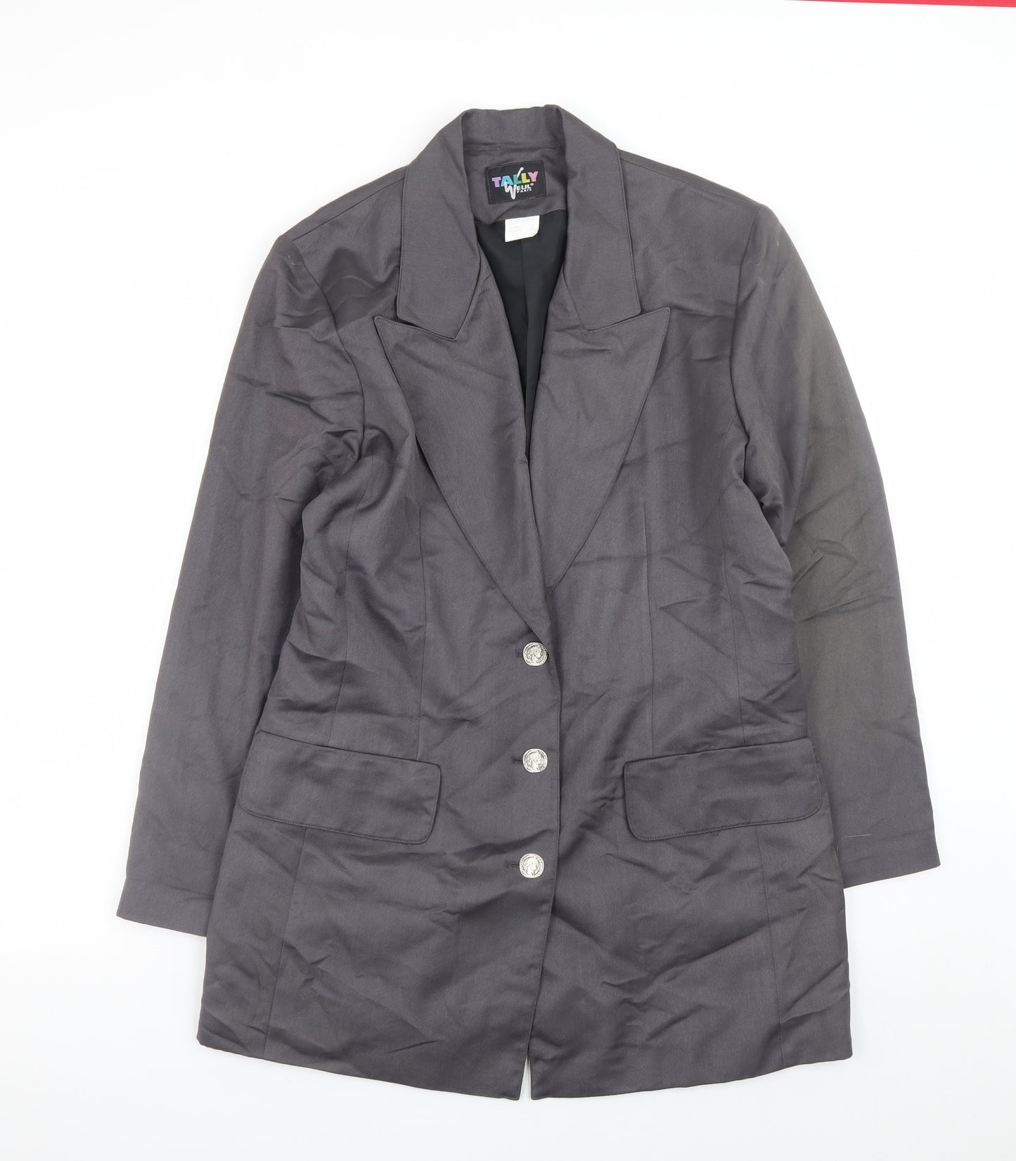Tally Weijl Women’s Grey Long Blazer Jacket Size 14